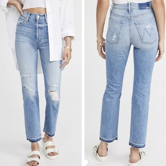 MOTHER High Waisted Hiker Hover Undone Denim On My Knees Jeans🔥 - Picture 15 of 16